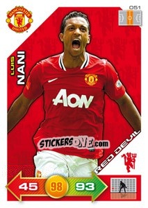 Sticker Luis Nani - Manchester United 2011-2012. Adrenalyn Xl n. 51 - Panini