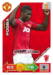 Sticker Paul Pogba - Manchester United 2011-2012. Adrenalyn Xl - Panini