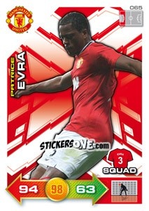 Sticker Patrice Evra - Manchester United 2011-2012. Adrenalyn Xl n. 65 - Panini