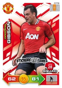 Sticker Darron Gibson - Manchester United 2011-2012. Adrenalyn Xl - Panini