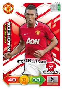 Sticker Federico Macheda - Manchester United 2011-2012. Adrenalyn Xl n. 83 - Panini