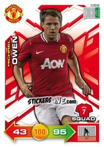 Sticker Michael Owen - Manchester United 2011-2012. Adrenalyn Xl n. 89 - Panini