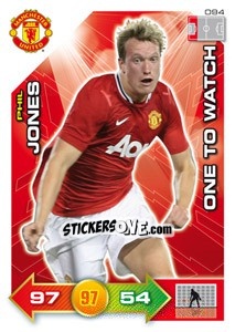 Sticker Phil Jones - Manchester United 2011-2012. Adrenalyn Xl n. 94 - Panini