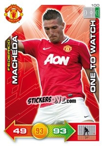 Sticker Federico Macheda - Manchester United 2011-2012. Adrenalyn Xl n. 100 - Panini