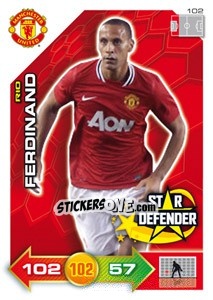 Sticker Rio Ferdinand - Manchester United 2011-2012. Adrenalyn Xl n. 102 - Panini