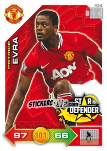 Sticker Patrice Evra - Manchester United 2011-2012. Adrenalyn Xl n. 104 - Panini