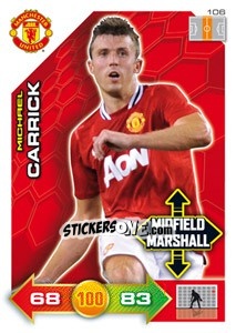 Sticker Michael Carrick - Manchester United 2011-2012. Adrenalyn Xl n. 106 - Panini