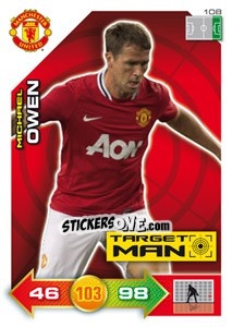 Sticker Michael Owen - Manchester United 2011-2012. Adrenalyn Xl n. 108 - Panini
