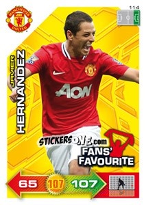 Sticker Javier Hernandez - Manchester United 2011-2012. Adrenalyn Xl n. 114 - Panini