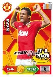 Sticker Luis Nani - Manchester United 2011-2012. Adrenalyn Xl n. 117 - Panini