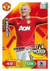 Sticker Wayne Rooney - Manchester United 2011-2012. Adrenalyn Xl n. 118 - Panini
