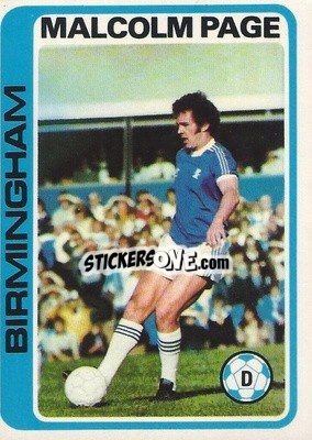 Sticker Malcolm Page - Footballers 1979-1980
 n. 21 - Topps
