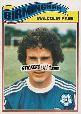 Sticker Malcolm Page - Footballers 1978-1979
 - Topps