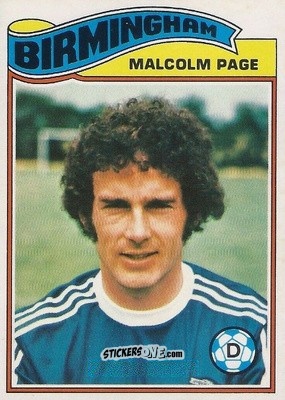 Sticker Malcolm Page - Footballers 1978-1979
 n. 2 - Topps