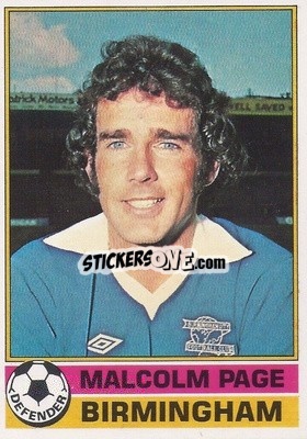 Cromo Malcolm Page - Footballers 1977-1978
 - Topps
