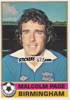 Sticker Malcolm Page - Footballers 1977-1978
 n. 188 - Topps