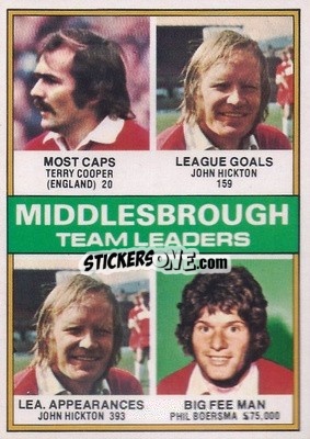 Sticker Middlesbrough Team Leaders - Footballers 1977-1978
 n. 113 - Topps