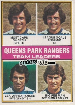 Sticker Queens Park Rangers Team Leaders - Footballers 1977-1978
 - Topps
