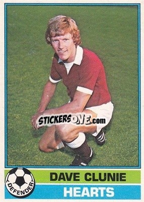 Cromo Dave Clunie - Scottish Footballers 1977-1978
 - Topps