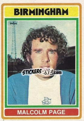 Sticker Malcolm Page - Footballers 1976-1977
 - Topps