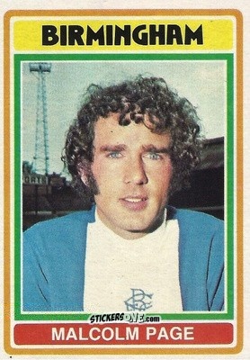 Sticker Malcolm Page - Footballers 1976-1977
 - Topps