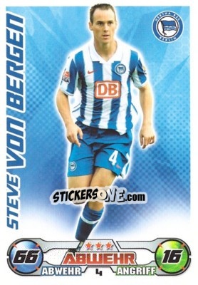 Sticker STEVE VON BERGEN - German Football Bundesliga 2009-2010. Match Attax - Topps