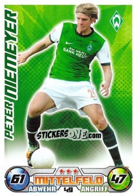Sticker PETER NIEMEYER - German Football Bundesliga 2009-2010. Match Attax - Topps