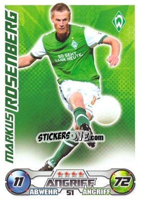 Sticker MARKUS ROSENBERG - German Football Bundesliga 2009-2010. Match Attax n. 51 - Topps