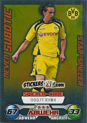 Sticker Neven Subotic - German Football Bundesliga 2009-2010. Match Attax - Topps