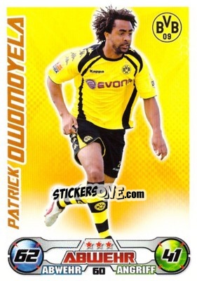 Sticker PATRICK OWOMOYELA - German Football Bundesliga 2009-2010. Match Attax n. 60 - Topps