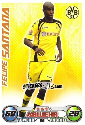 Sticker FELIPE SANTANA - German Football Bundesliga 2009-2010. Match Attax n. 61 - Topps