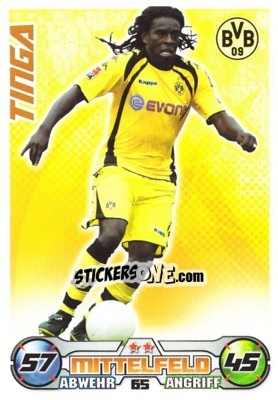 Sticker TINGA - German Football Bundesliga 2009-2010. Match Attax n. 65 - Topps
