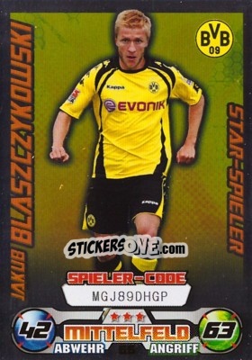 Sticker Jakub Blaszczykowski - German Football Bundesliga 2009-2010. Match Attax n. 66 - Topps