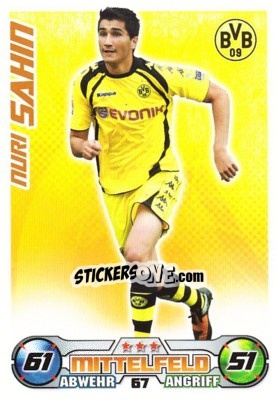 Sticker NURI SAHIN - German Football Bundesliga 2009-2010. Match Attax n. 67 - Topps