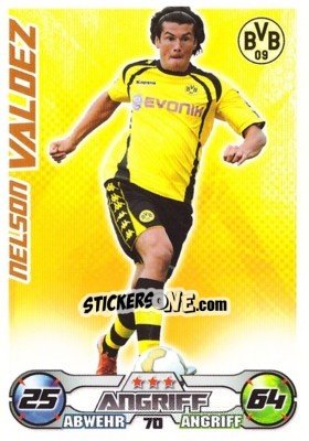Sticker NELSON VALDEZ - German Football Bundesliga 2009-2010. Match Attax n. 70 - Topps