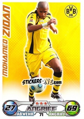 Sticker MOHAMED ZIDAN - German Football Bundesliga 2009-2010. Match Attax n. 71 - Topps
