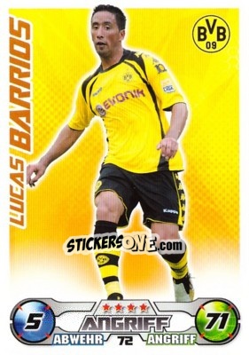 Sticker LUCAS BARRIOS - German Football Bundesliga 2009-2010. Match Attax n. 72 - Topps