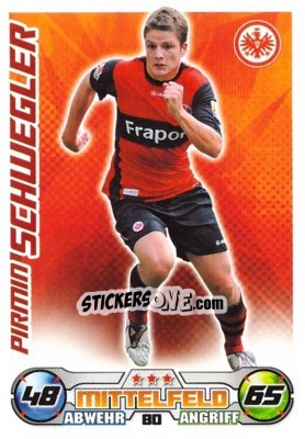 Cromo PIRMIN SCHWEGLER - German Football Bundesliga 2009-2010. Match Attax - Topps