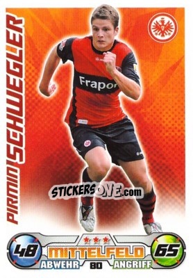 Sticker PIRMIN SCHWEGLER - German Football Bundesliga 2009-2010. Match Attax n. 80 - Topps