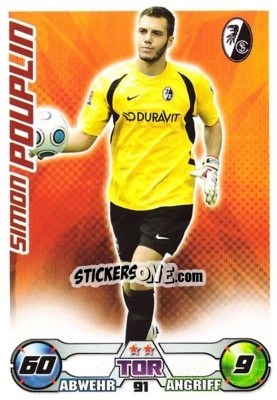 Sticker SIMON POUPLIN - German Football Bundesliga 2009-2010. Match Attax n. 91 - Topps