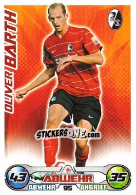 Sticker OLIVER BARTH - German Football Bundesliga 2009-2010. Match Attax n. 95 - Topps
