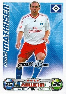 Sticker JORIS MATHIJSEN - German Football Bundesliga 2009-2010. Match Attax n. 114 - Topps