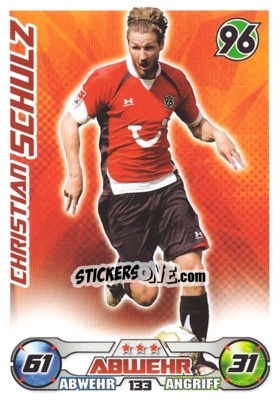 Sticker CHRISTIAN SCHULZ - German Football Bundesliga 2009-2010. Match Attax - Topps