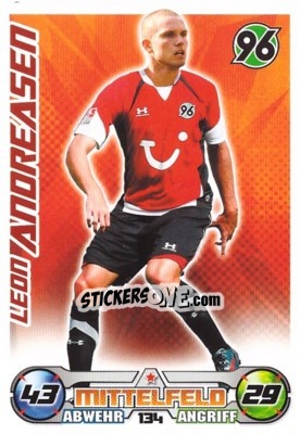 Sticker LEON ANDREASEN - German Football Bundesliga 2009-2010. Match Attax n. 134 - Topps