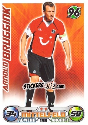 Sticker ARNOLD BRUGGINK - German Football Bundesliga 2009-2010. Match Attax n. 136 - Topps