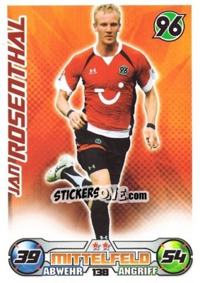 Sticker JAN ROSENTHAL - German Football Bundesliga 2009-2010. Match Attax - Topps