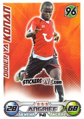 Sticker DIDIER YA KONAN - German Football Bundesliga 2009-2010. Match Attax n. 140 - Topps
