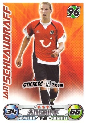 Sticker JAN SCHLAUDRAFF - German Football Bundesliga 2009-2010. Match Attax n. 142 - Topps