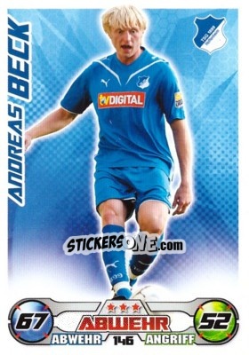 Sticker ANDREAS BECK - German Football Bundesliga 2009-2010. Match Attax - Topps