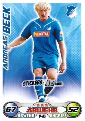 Sticker ANDREAS BECK - German Football Bundesliga 2009-2010. Match Attax n. 146 - Topps